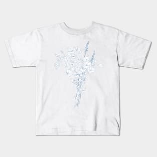 eucalyptus leaf and flower line drawing Kids T-Shirt